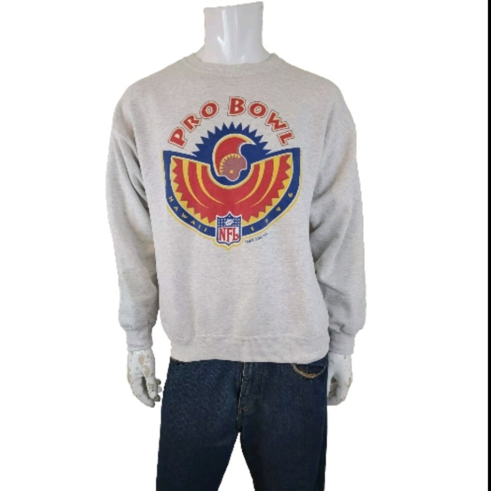 Vintage NFL Pro Bowl 1996 Hawaii Sweater Men’s Size XL White Hanes Long Sleeve